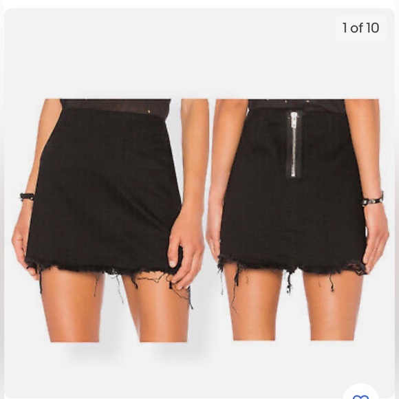 Raw hem black Alexander wang distressed mini skirt - Picture 3 of 6